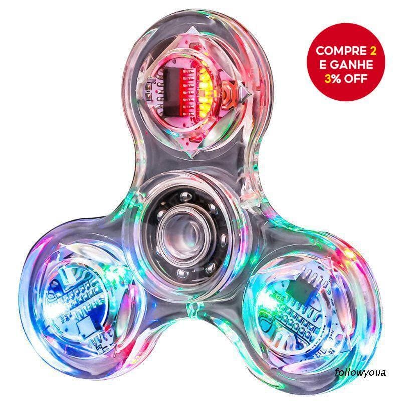 “Fidget Spinner LED Luminoso com +20 Efeitos”